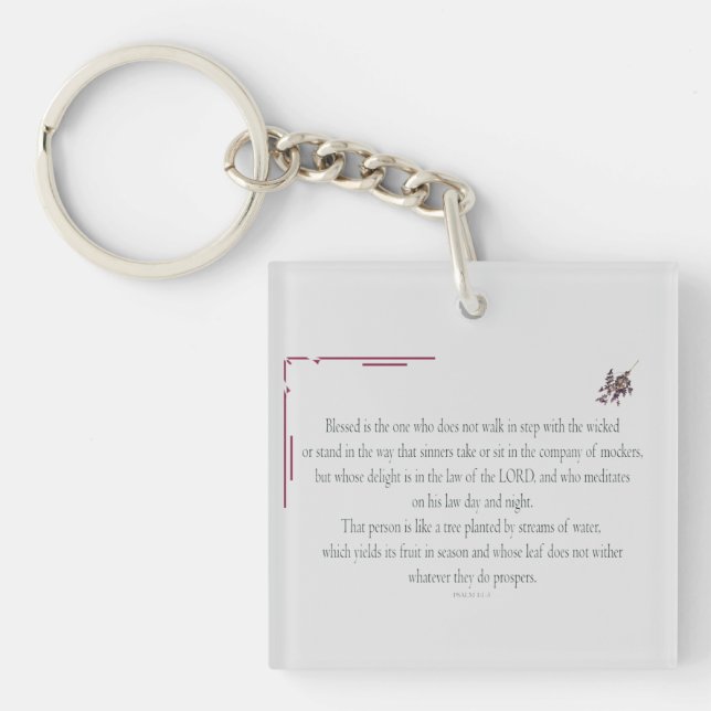 Llavero El PSALM 1, no camina al paso con los malvados (Frente)