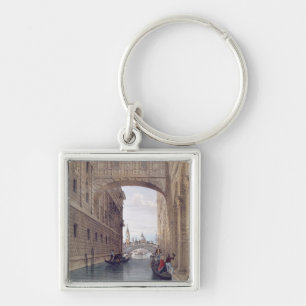 Llavero El puente de suspiros, Venecia, grabada por