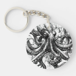 Llavero El pulpo blanco y negro se parece al calamar del s
