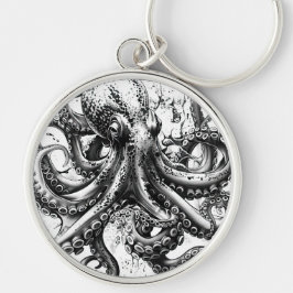 Llavero El pulpo blanco y negro se parece al calamar del s