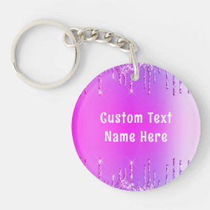 Llavero El Purpurina de Neón Púrpura Rosa Drige Keychain Y