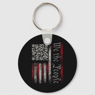 Llavero El Qr de la bandera norteamericana retro vintage F