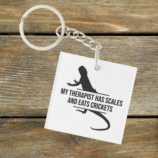 Llavero El regalo de Beardie Funny Therapist (Funny Bearded Dragon Therapist Keychain)