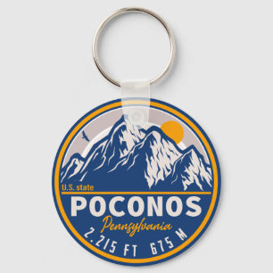 Llavero El regalo retro de la montaña Poconos Pennsylvania