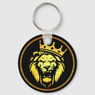 Llavero El Rey - León ruidoso usando corona