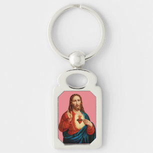 Llavero El Sagrado Corazón De Jesús Retrato De Arte Fino