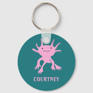 Llavero El salamandra rosado lindo Axolotl personalizado