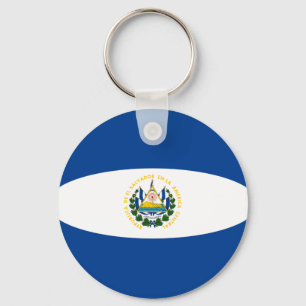 Llavero El Salvador Fisheye Flag Keychain