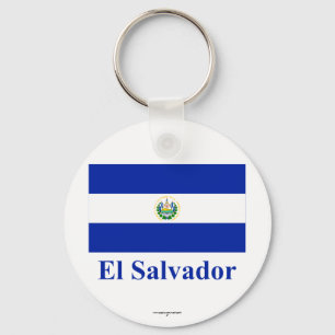 Llavero El Salvador Flag with Name