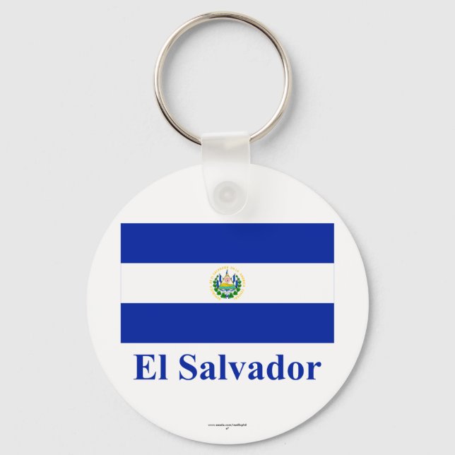 Llavero El Salvador Flag with Name (Anverso)