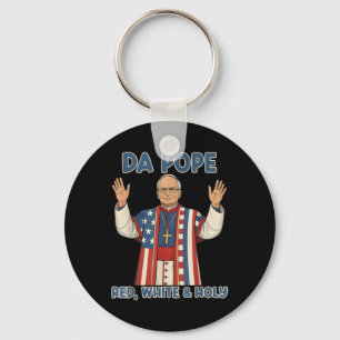 Llavero El Santo Da Blanco Rojo Papa De América Chicago Po