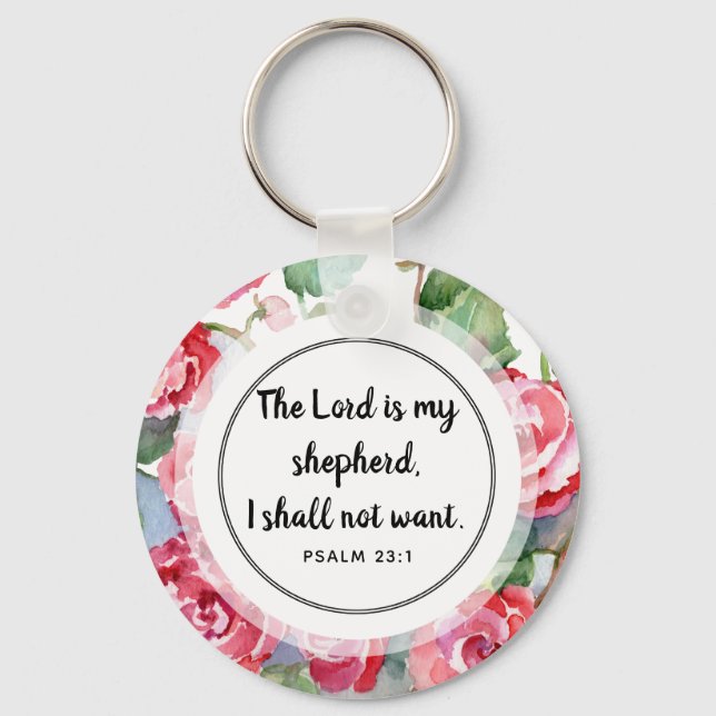 Llavero El Señor es mi pastor Button Keychain (Anverso)