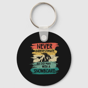 Llavero El Snowboard Nunca Subestima A Un Viejo Con Un Hom