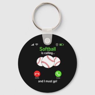 Llavero El softball está llamando - Jugadora de softball e