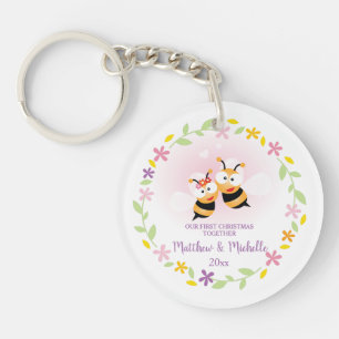 Llavero El Sr. Y La Sra. Honey Bee Primero Navidad Keepsak