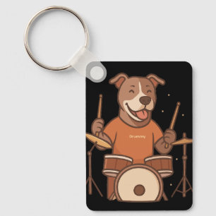 Llavero El tambor de rock personalizado Pitbull Drummer