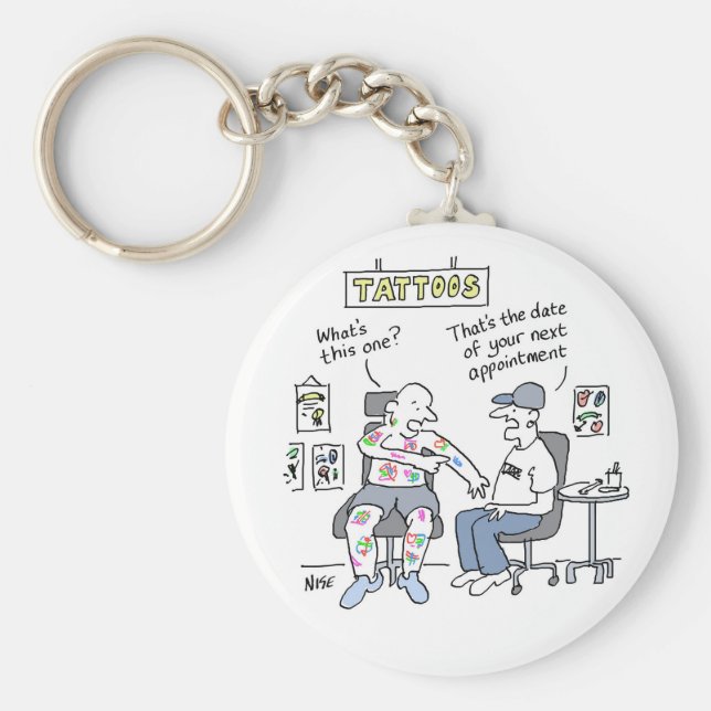 Llavero El tema de los tatuajes divertidos (Frente)