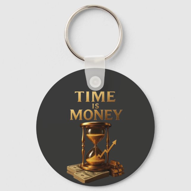 Llavero El tiempo es dinero | Diseño motivacional poderoso (Anverso)