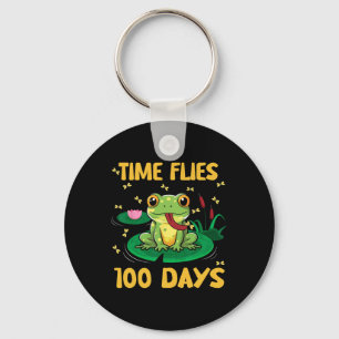 Llavero El tiempo vuela 100 días de escuela rana maestro e