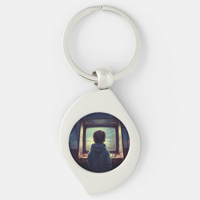 Llavero El último nivel | Un sueño de arcada retro (Anverso)