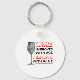 Llavero El vino mejora con la edad, yo mejoro con el vino