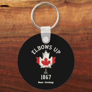 Llavero Elbows Up Canada Est 1867 Orgullosa cosecha canadi