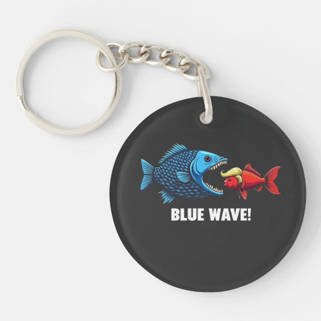 Llavero Elección de peces Blue Wave Kamala Harris Walz (Frente)