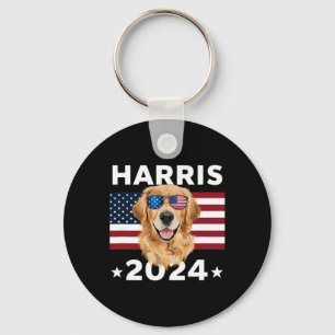 Llavero Elección Kamala Harris 2024 Golden Retriever Dog U