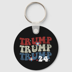 Llavero Elección Trump Retro Groovy Flor 24 2024