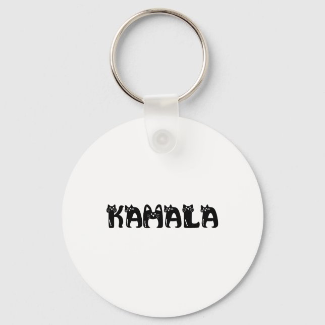 Llavero Elecciones de 2024 de Harris Cat Lettering Positiv (Anverso)