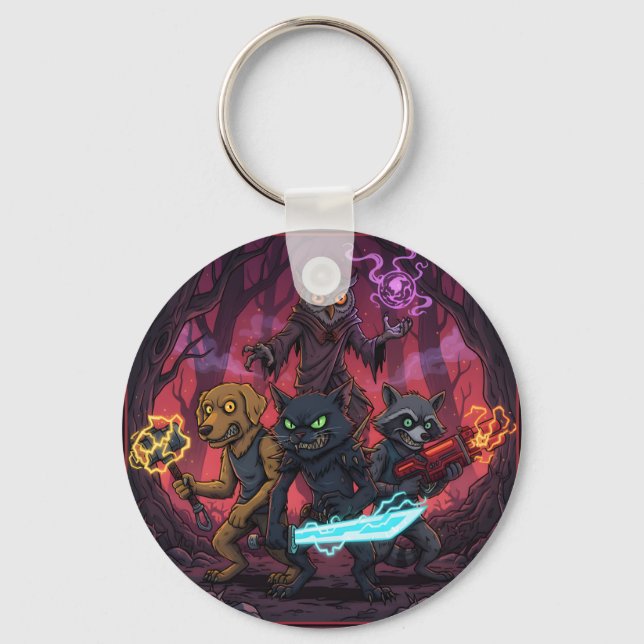 Llavero Electric Fantasy Animal Warrior Art (Anverso)