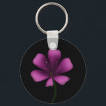 Llavero Electric Purple Glossy Bloom Moody Dark Botanical<br><div class="desc">Illuminate your style with this electric purple glossy bloom. Featuring a vibrant magenta palette and high-shine digital finish, this floral illustration stands out with sharp, clean lines and a moody black background. Perfect for fans of modern botanical art, vaporwave aesthetics, and dark garden decor. This striking violet blossom is designed...</div>