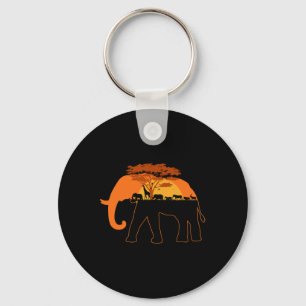 Llavero Elefante África Animales Árboles Día de la Tierra
