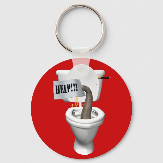 Llavero Elefante Atrapado En El Baño (Anverso)