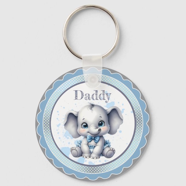 Llavero Elefante Azul Cutie - Pequeño cacahuete (Anverso)