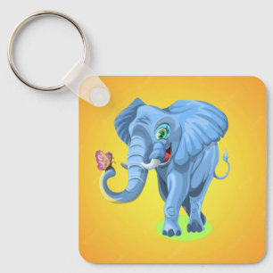 Llavero Elefante azul jugando con mariposa-44644