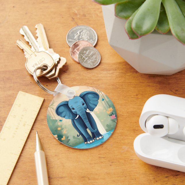 Llavero Elefante Bebé Whimsical Azul, (Escritorio )