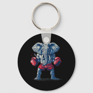Llavero Elefante boxeando con guantes de boxeo Kickboxing