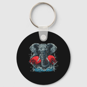 Llavero Elefante Boxeando Con Guantes De Boxeo Kickboxing