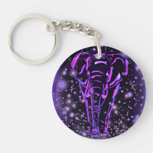 Llavero Elefante Caminando Por La Noche Keychain Pink Mora