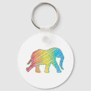 Llavero Elefante con líneas