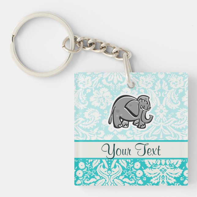 Llavero Elefante Cute;turquesa (Frente)