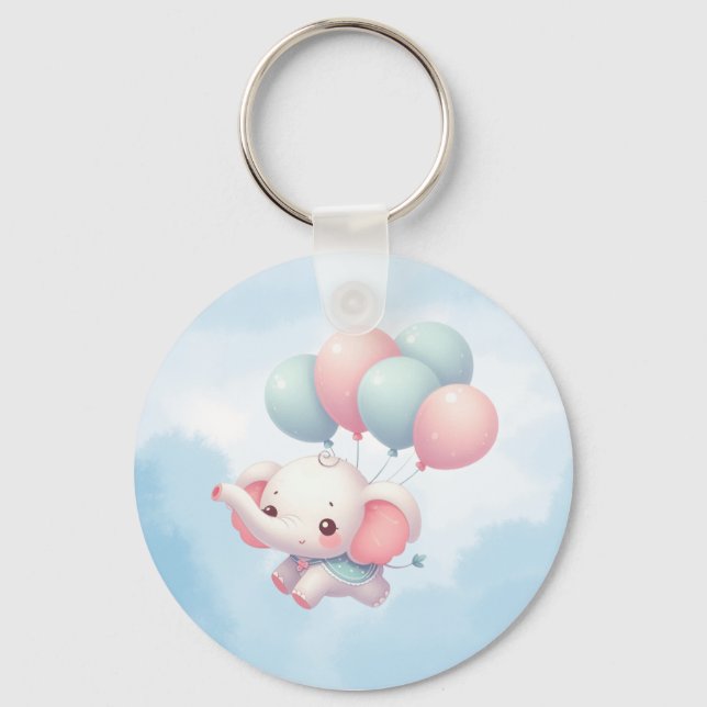 Llavero elefante de bebé con globos (Anverso)