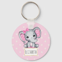 Elefante de bebé rosado con polka