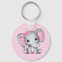 Elefante de bebé rosado con polka