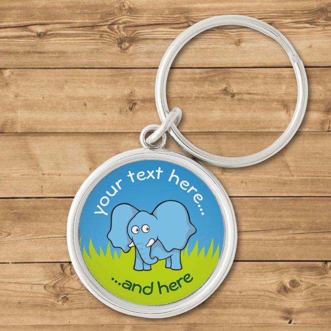 Llavero Elefante de dibujos animados azul (Subido por el creador)