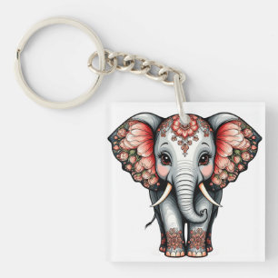 Llavero Elefante de Dibujos Animados Decorativo