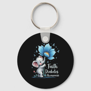 Llavero Elefante de fe baja Diabetes Sensibilización Retro