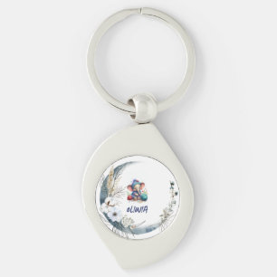 Llavero elefante de tejido acuático