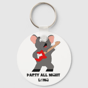 Llavero Elefante del dibujo animado con la guitarra